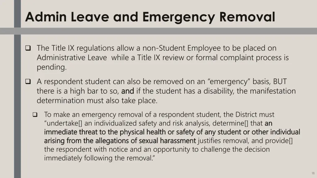 admin leave and emergency removal