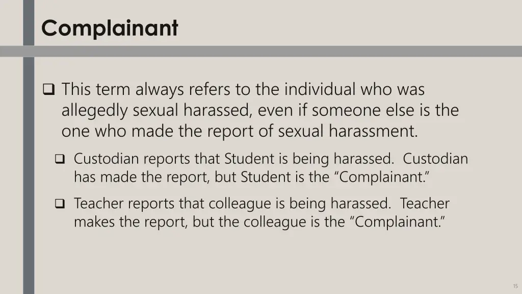 complainant