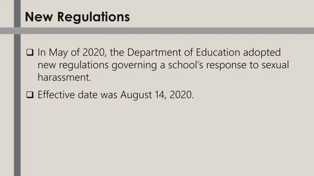 new regulations