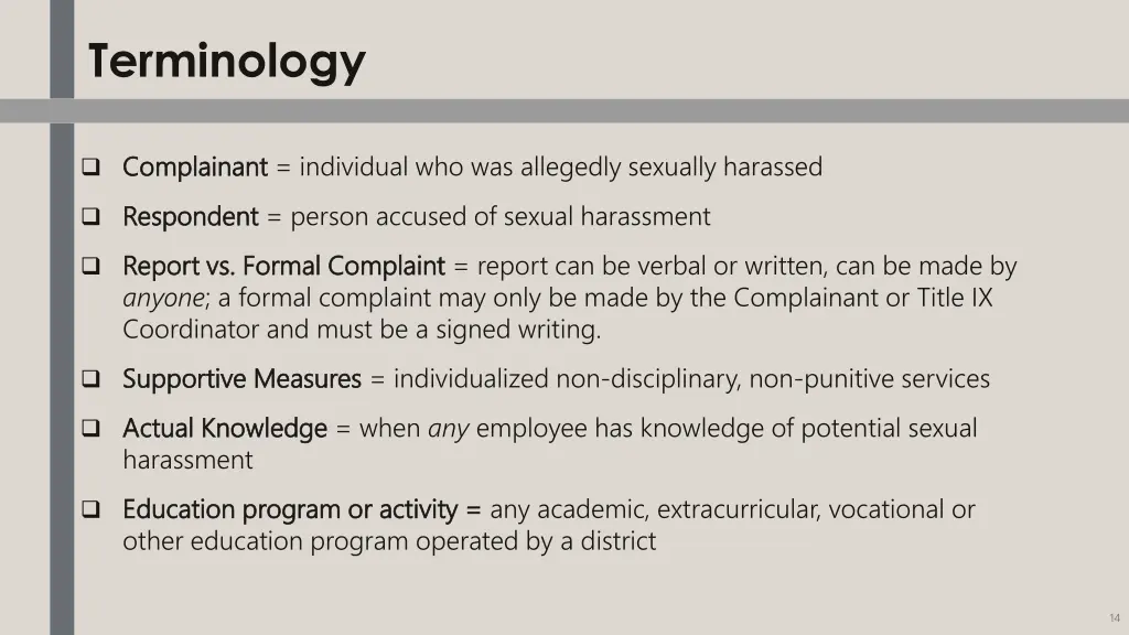 terminology