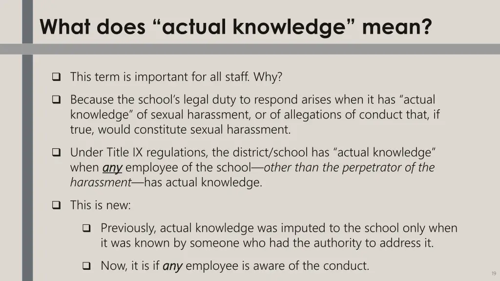 what does actual knowledge mean