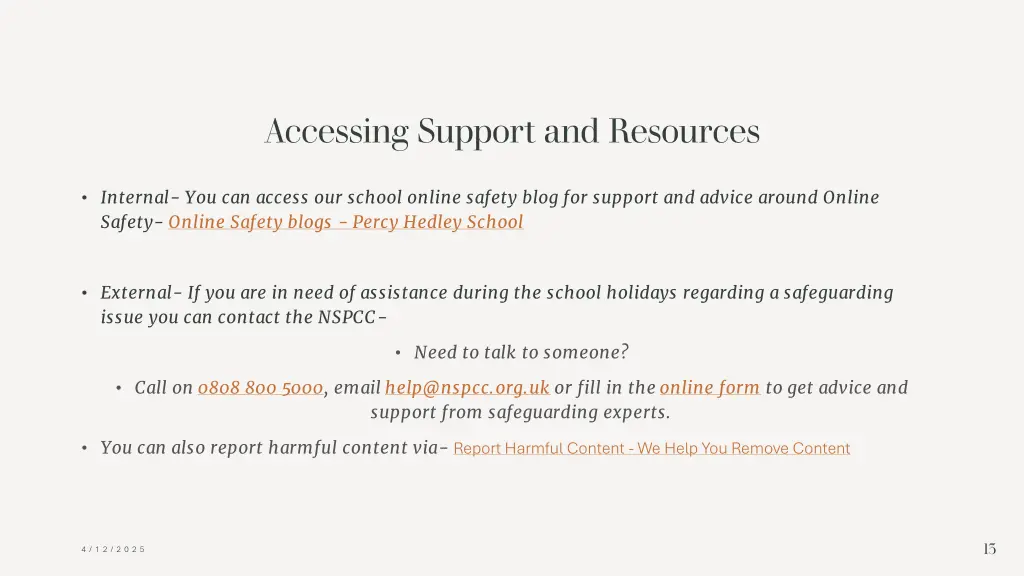 accessing support and resources