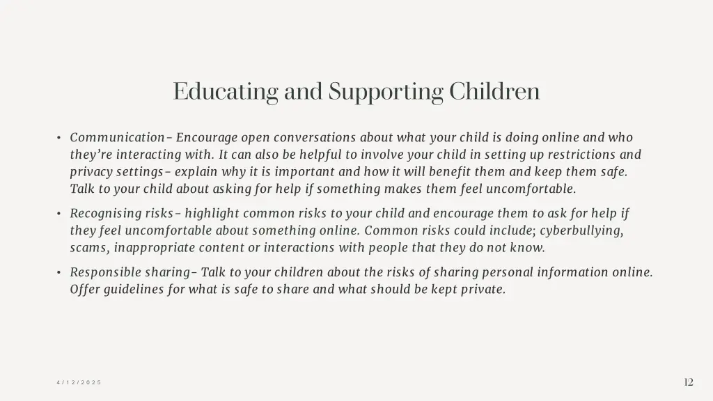 educating and supporting children