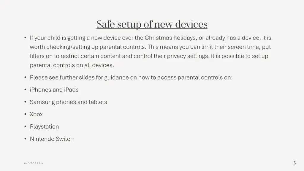 safe setup of new devices