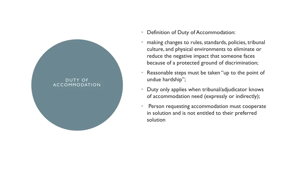 definition of duty of accommodation
