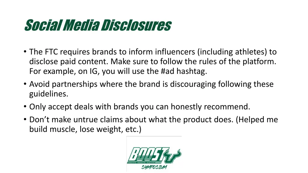 social media disclosures