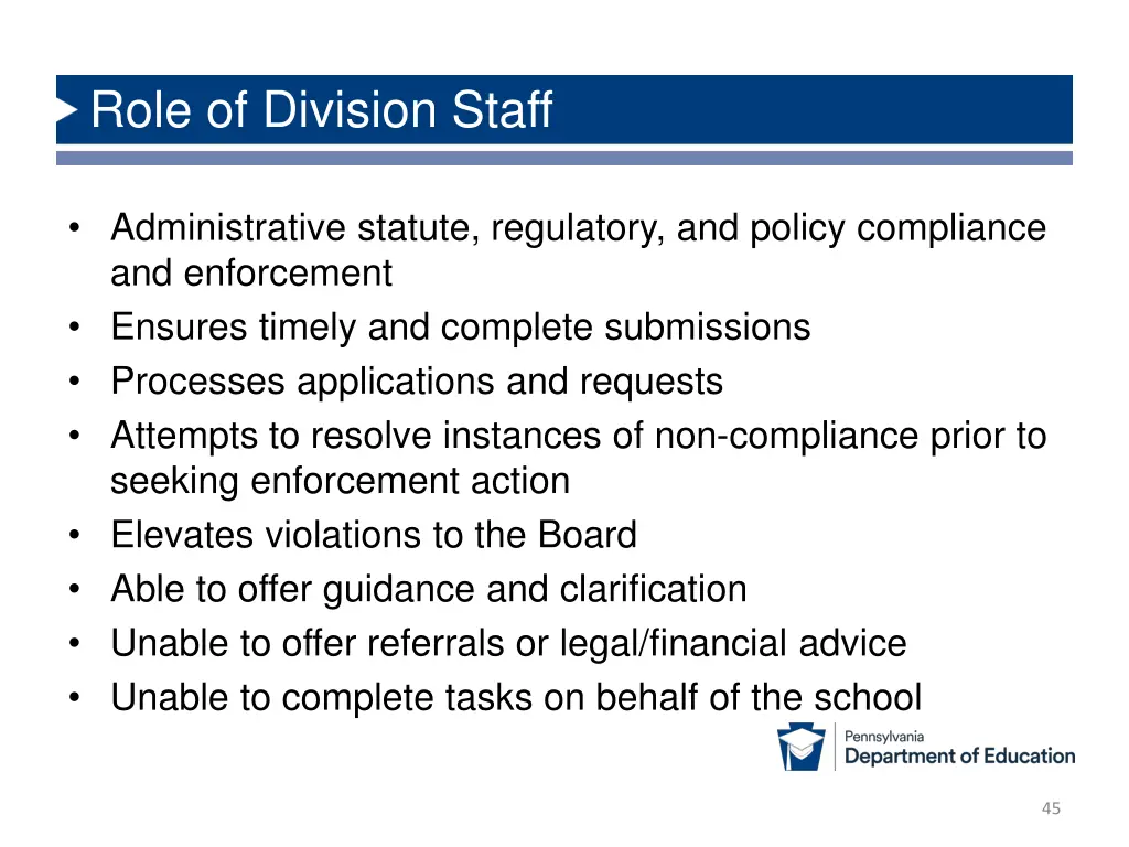 role of division staff
