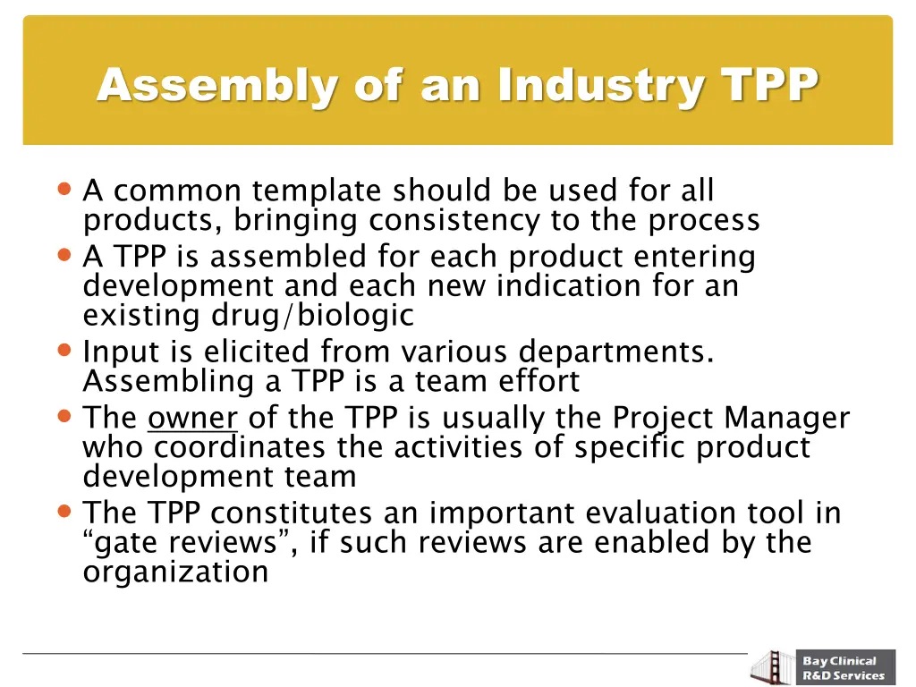 assembly of an industry tpp