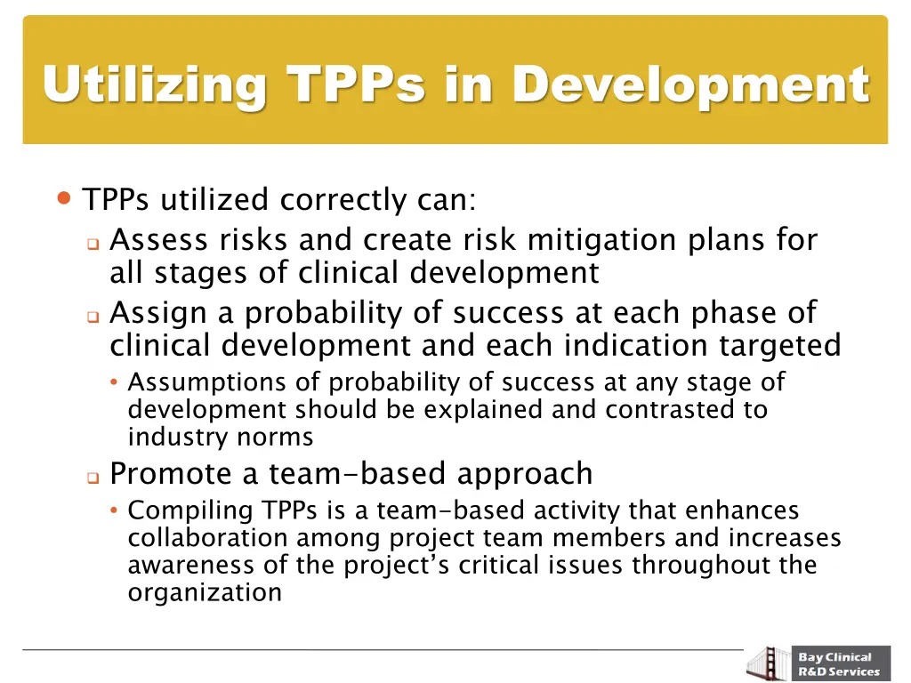 utilizing tpps in development