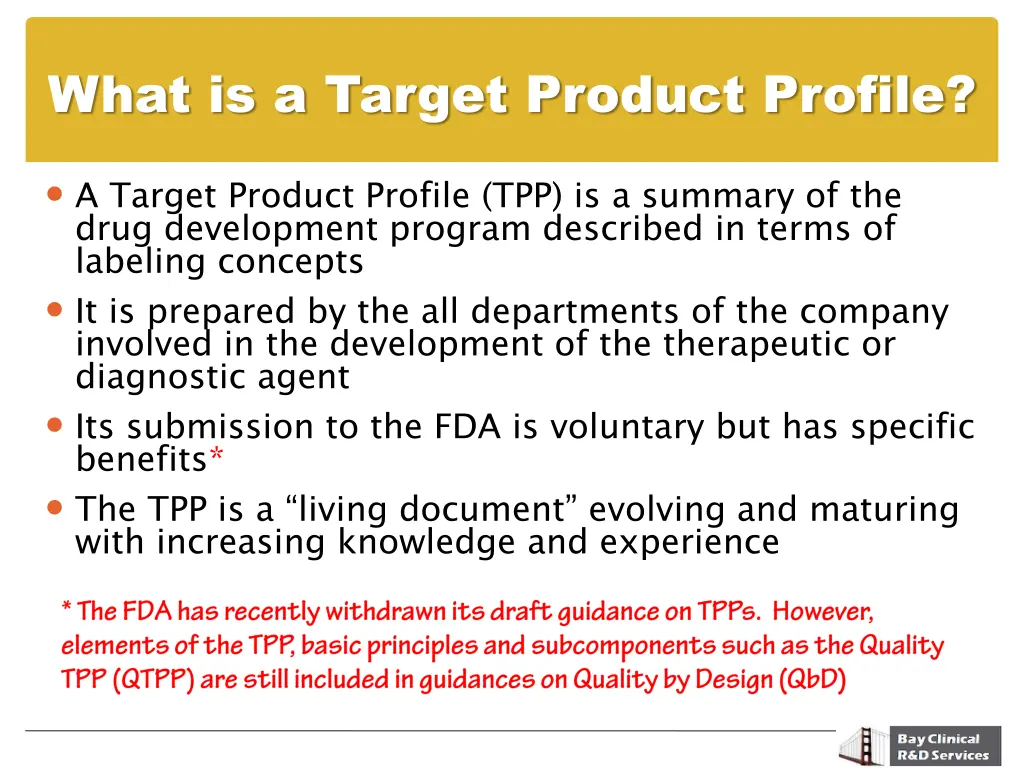 what is a target product profile