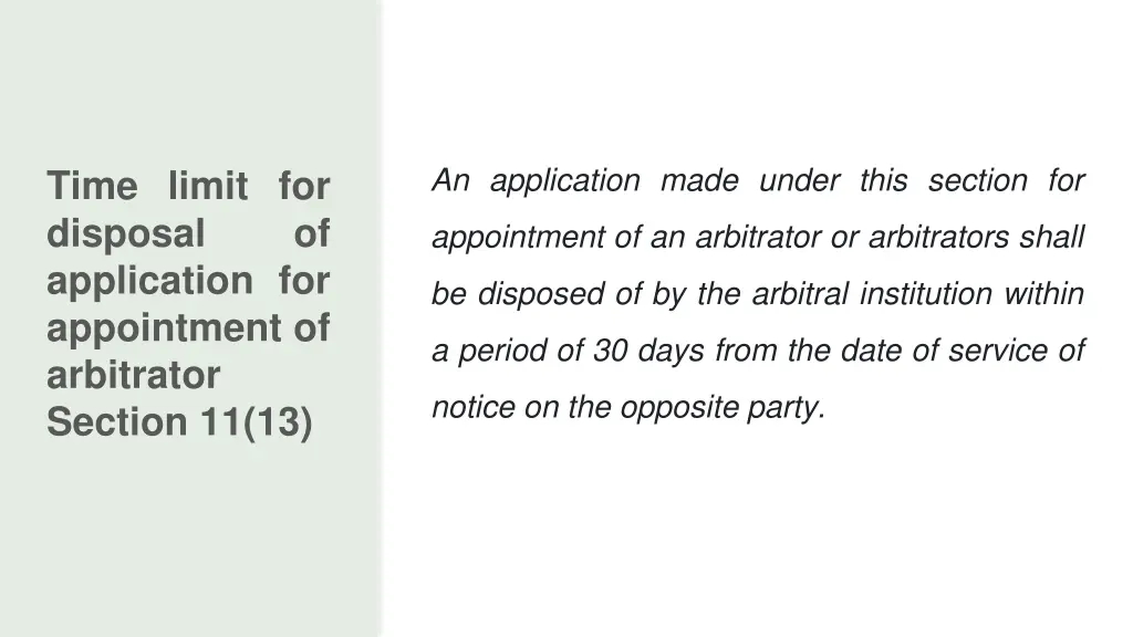 an application made under this section for