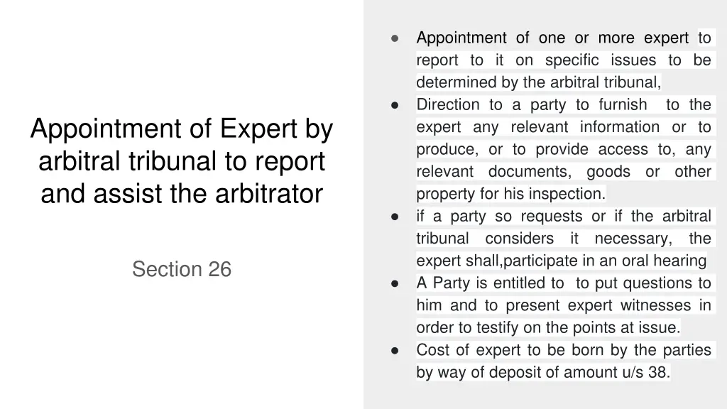 appointment of one or more expert to report