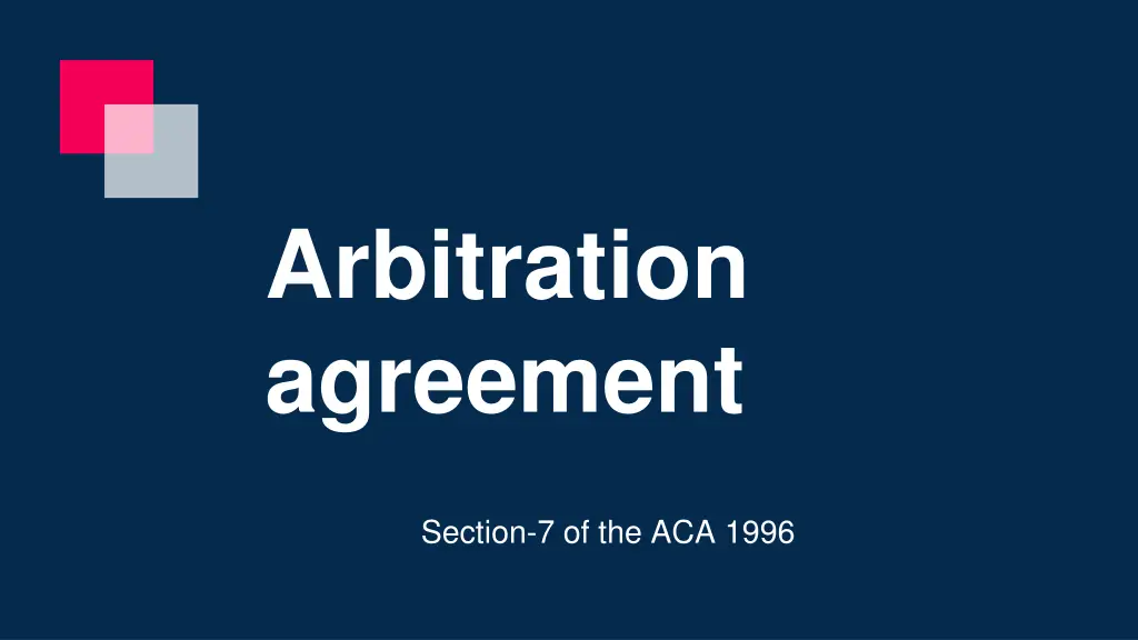 arbitration agreement