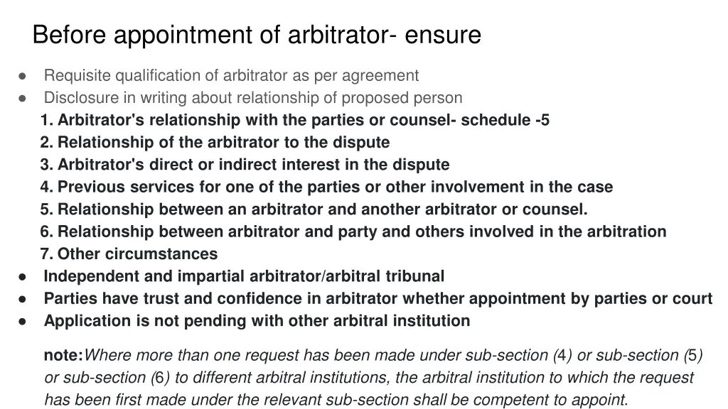 before appointment of arbitrator ensure