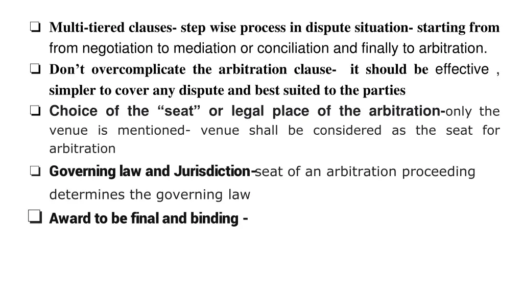multi tiered clauses step wise process in dispute