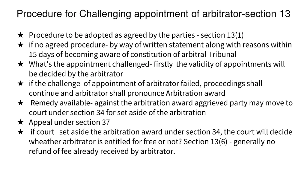 procedure for challenging appointment