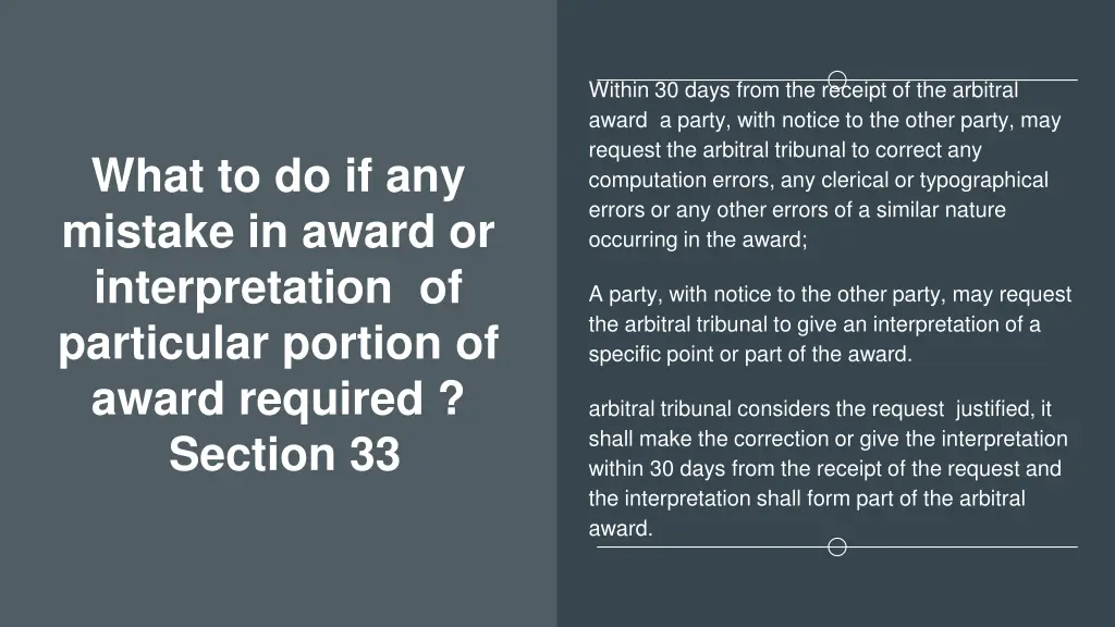 within 30 days from the receipt of the arbitral