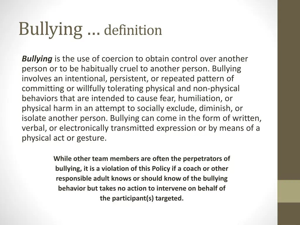 bullying definition