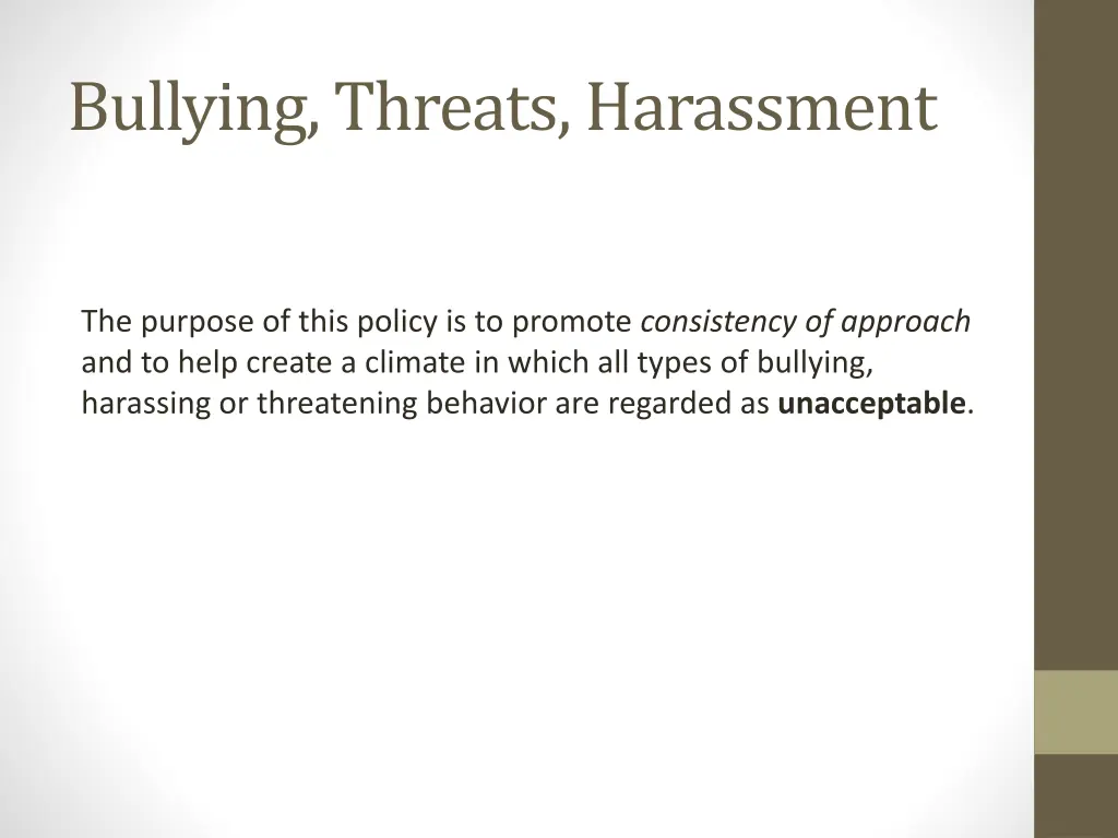 bullying threats harassment