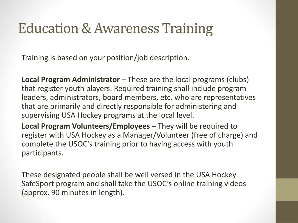 education awareness training 2