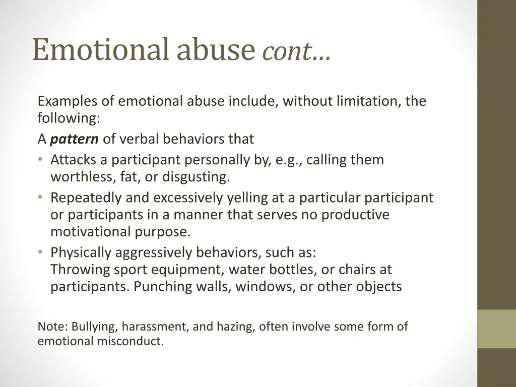 emotional abuse cont