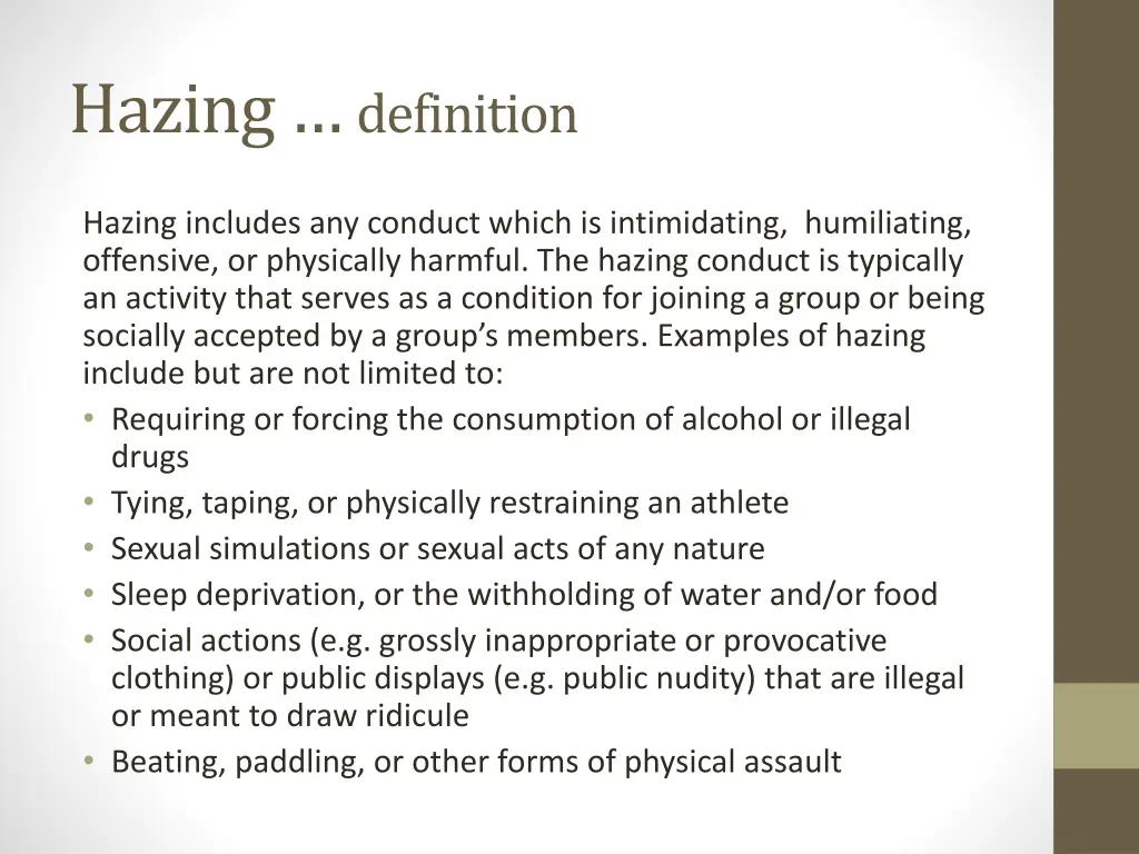 hazing definition