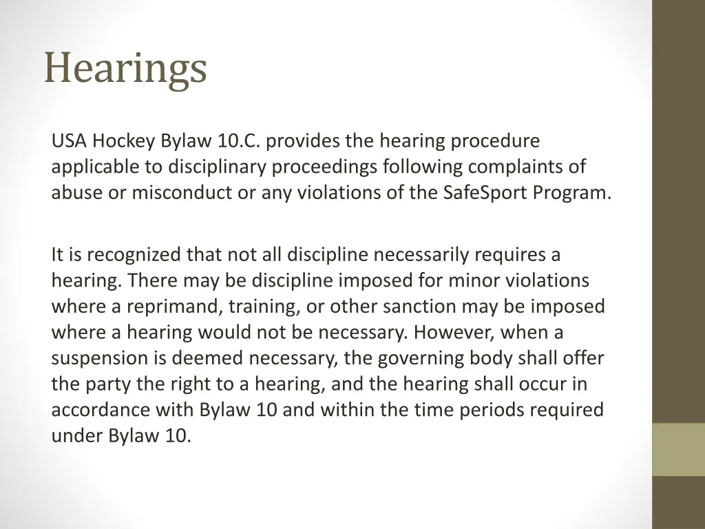 hearings