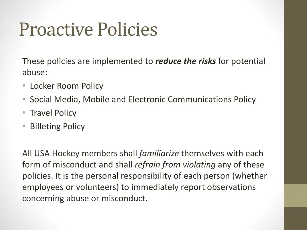 proactive policies