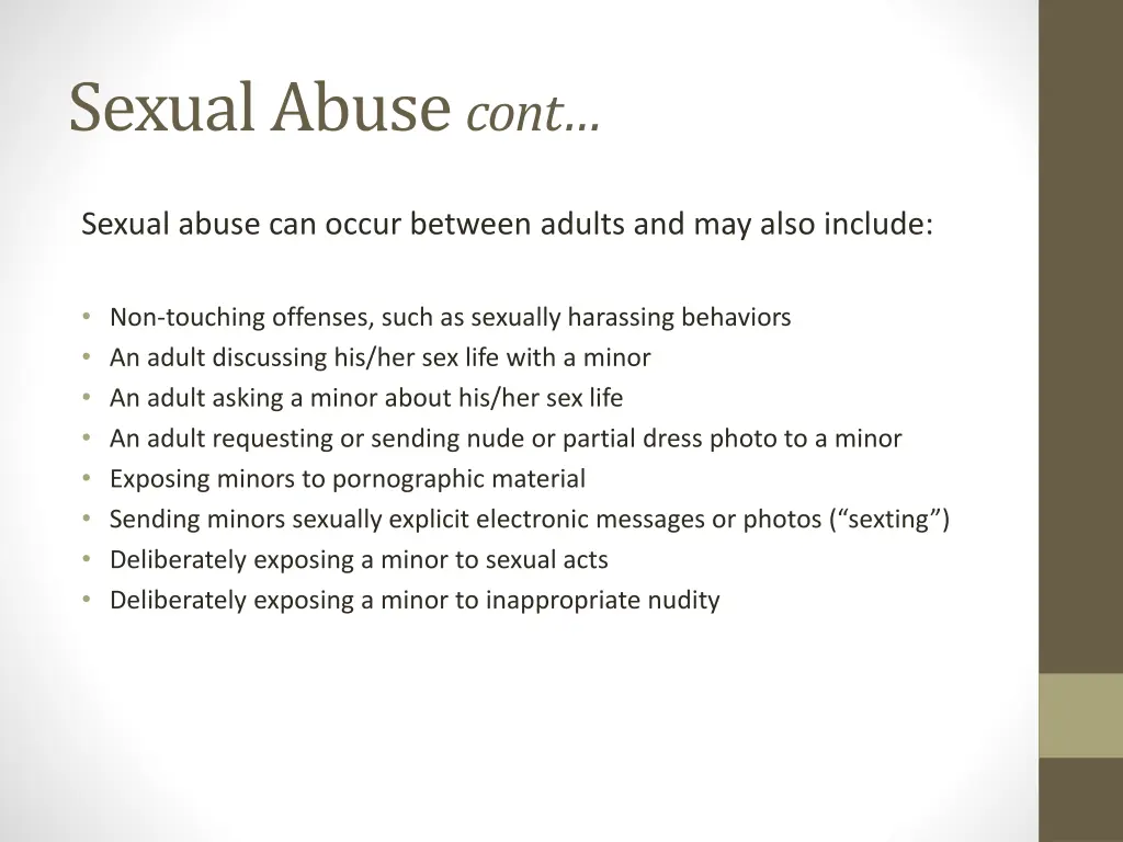 sexual abuse cont