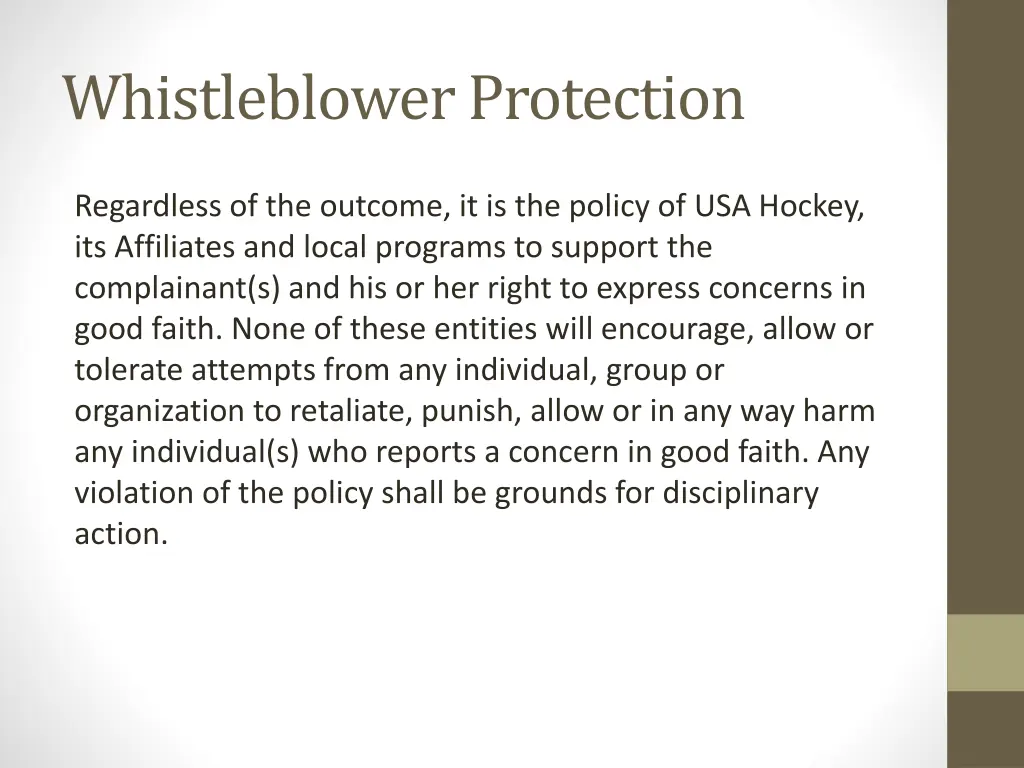 whistleblower protection