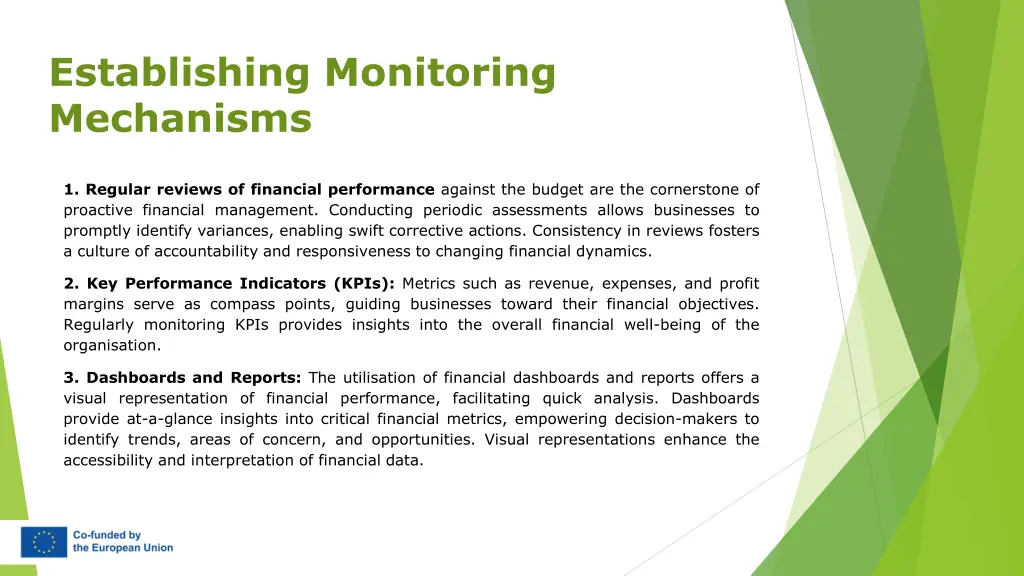 establishing monitoring mechanisms