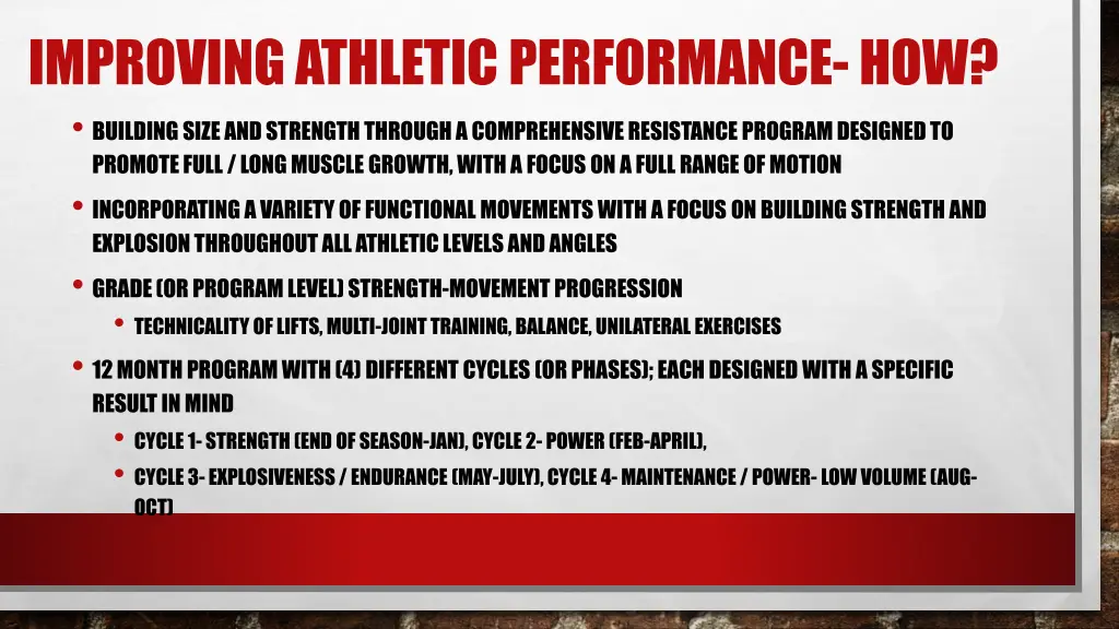 improving athletic performance how building size