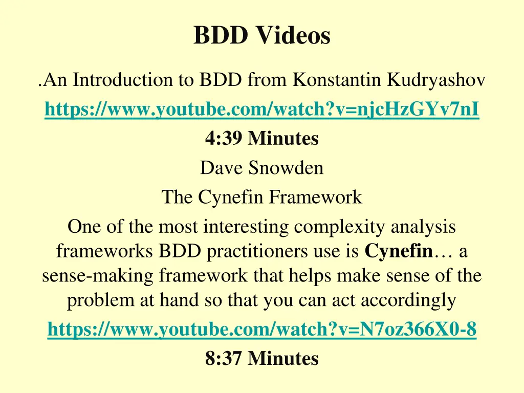 bdd videos