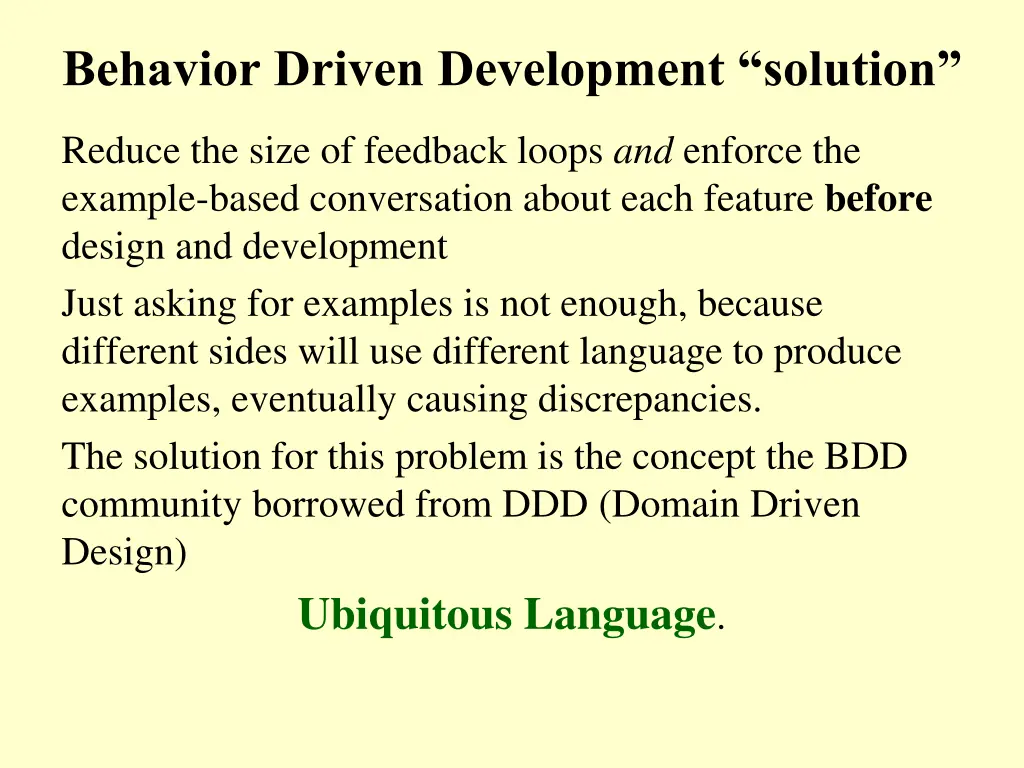 behavior driven development solution