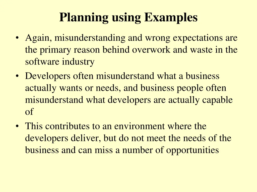 planning using examples