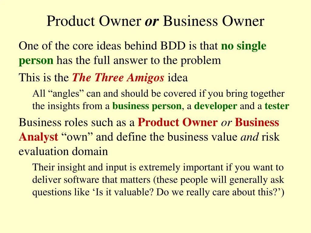 product owner or business owner