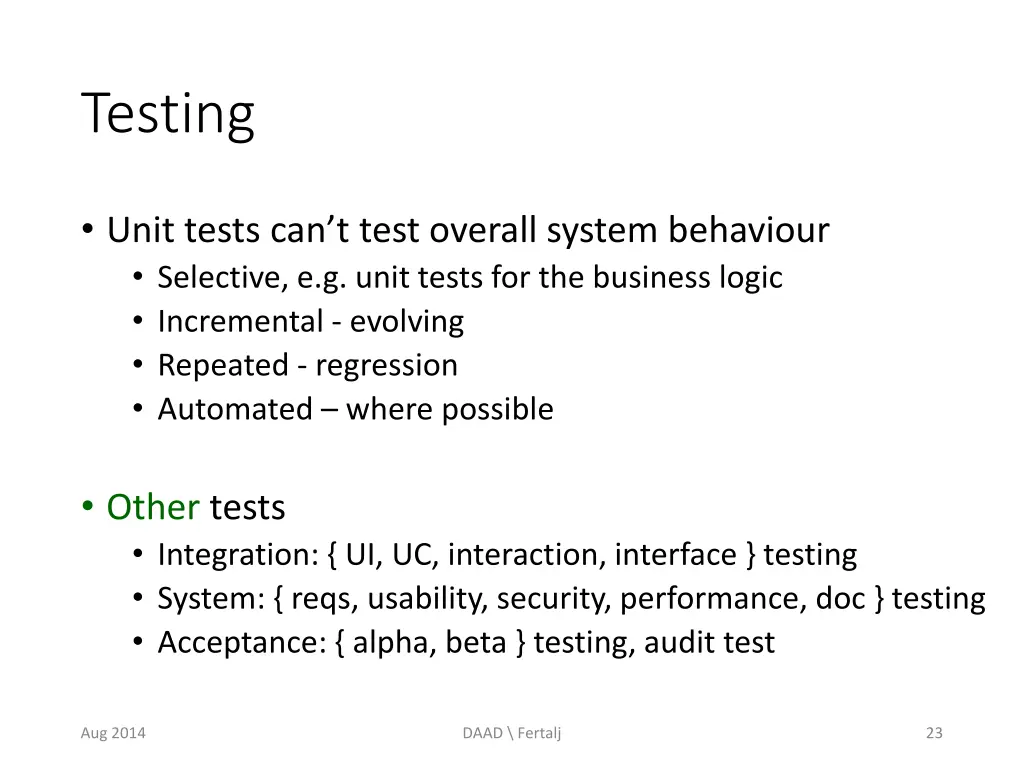 testing