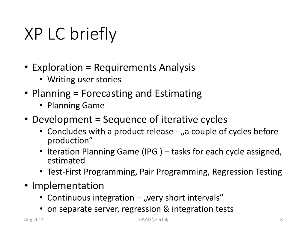 xp lc briefly