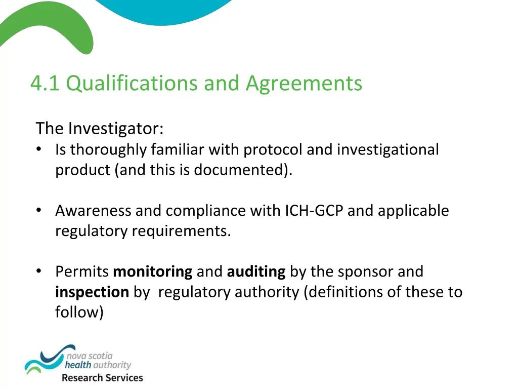 4 1 qualifications and agreements 1