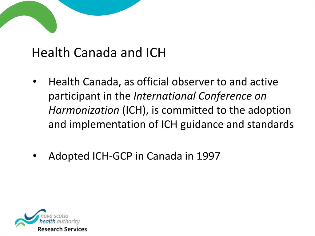 health canada and ich