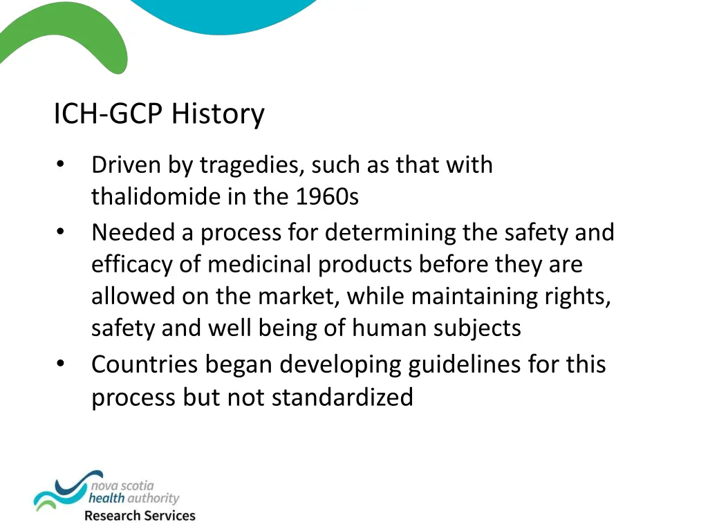 ich gcp history