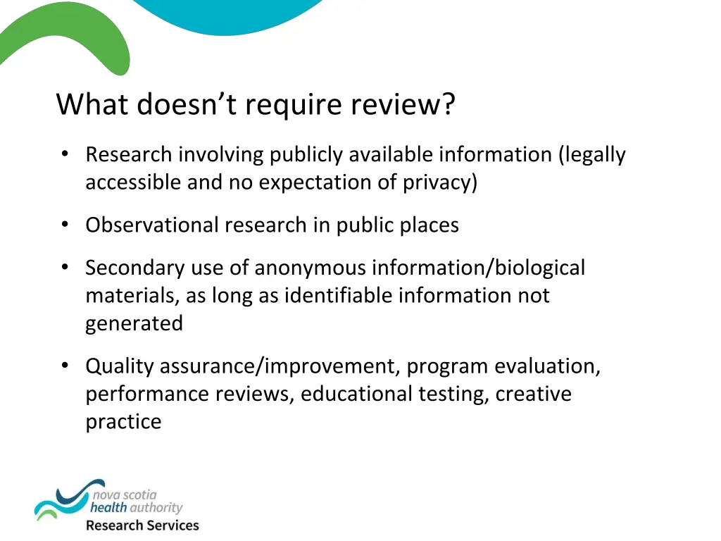 what doesn t require review