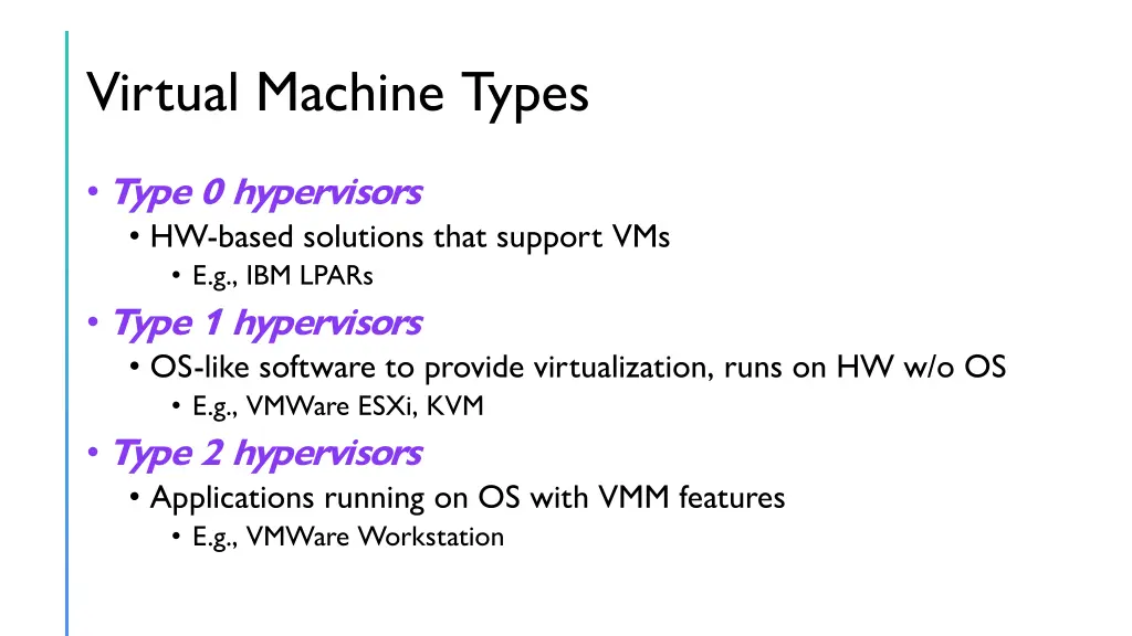 virtual machine types