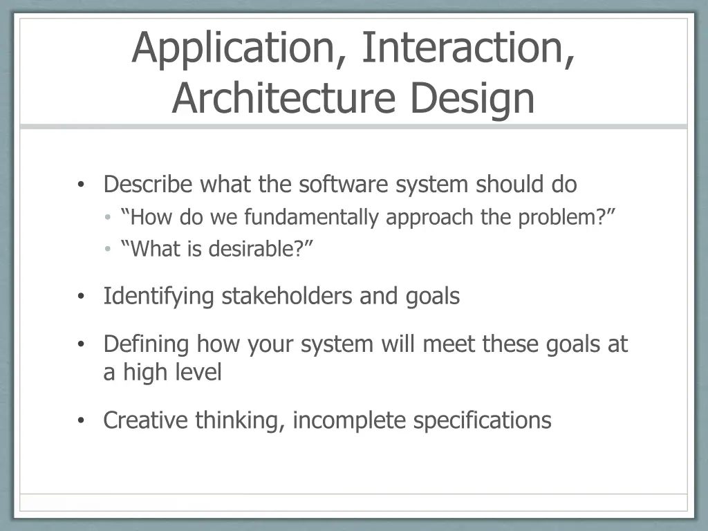 application interaction architecture design