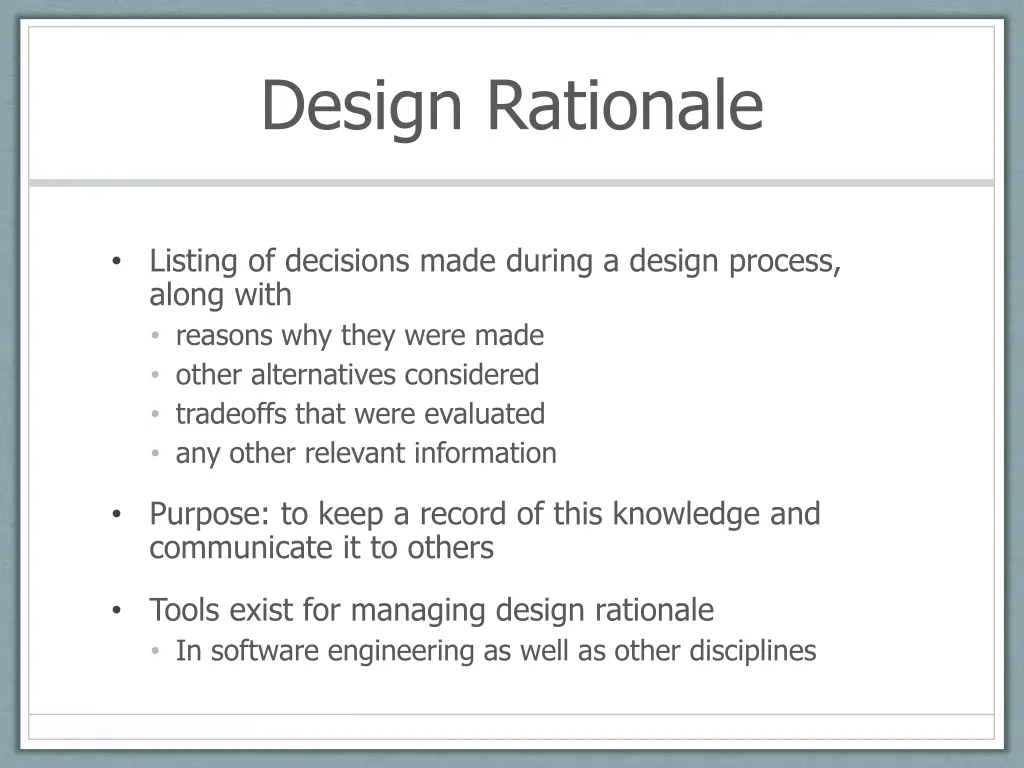 design rationale