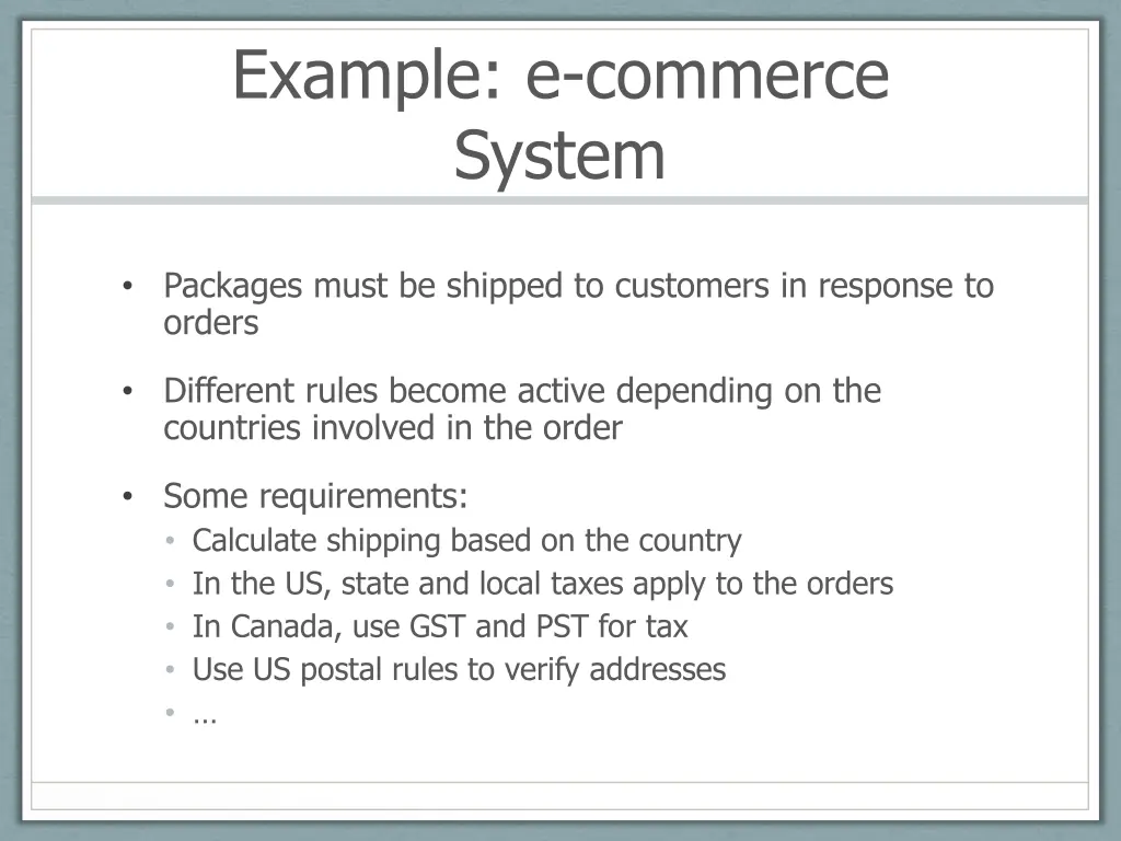 example e commerce system