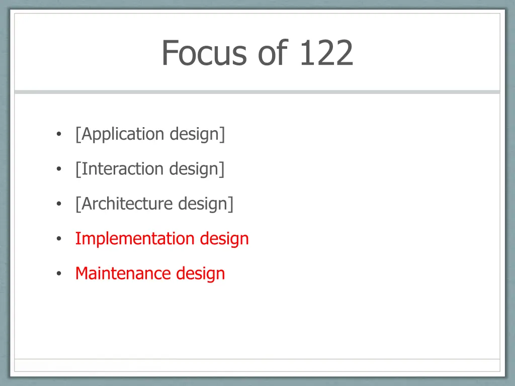 focus of 122