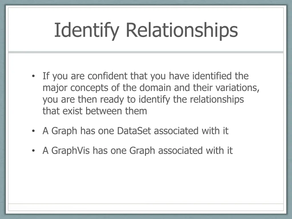 identify relationships
