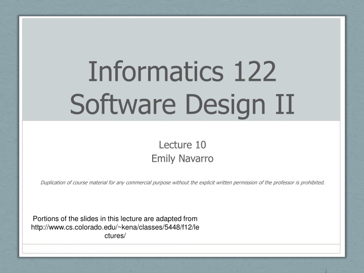 informatics 122 software design ii