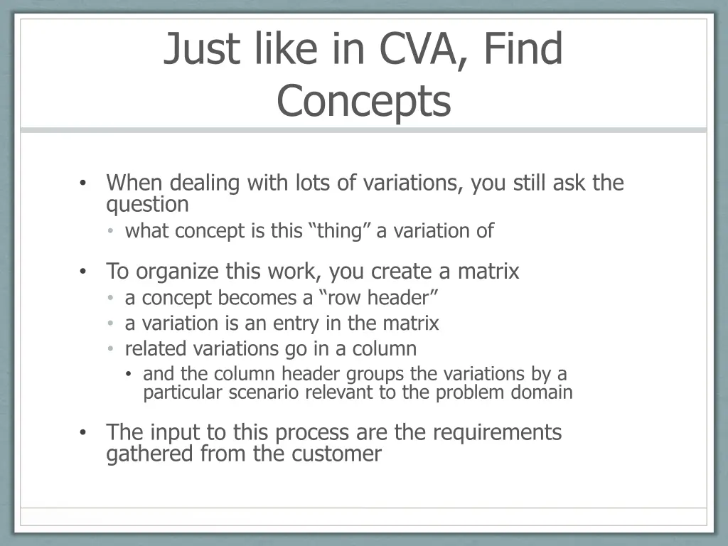 just like in cva find concepts